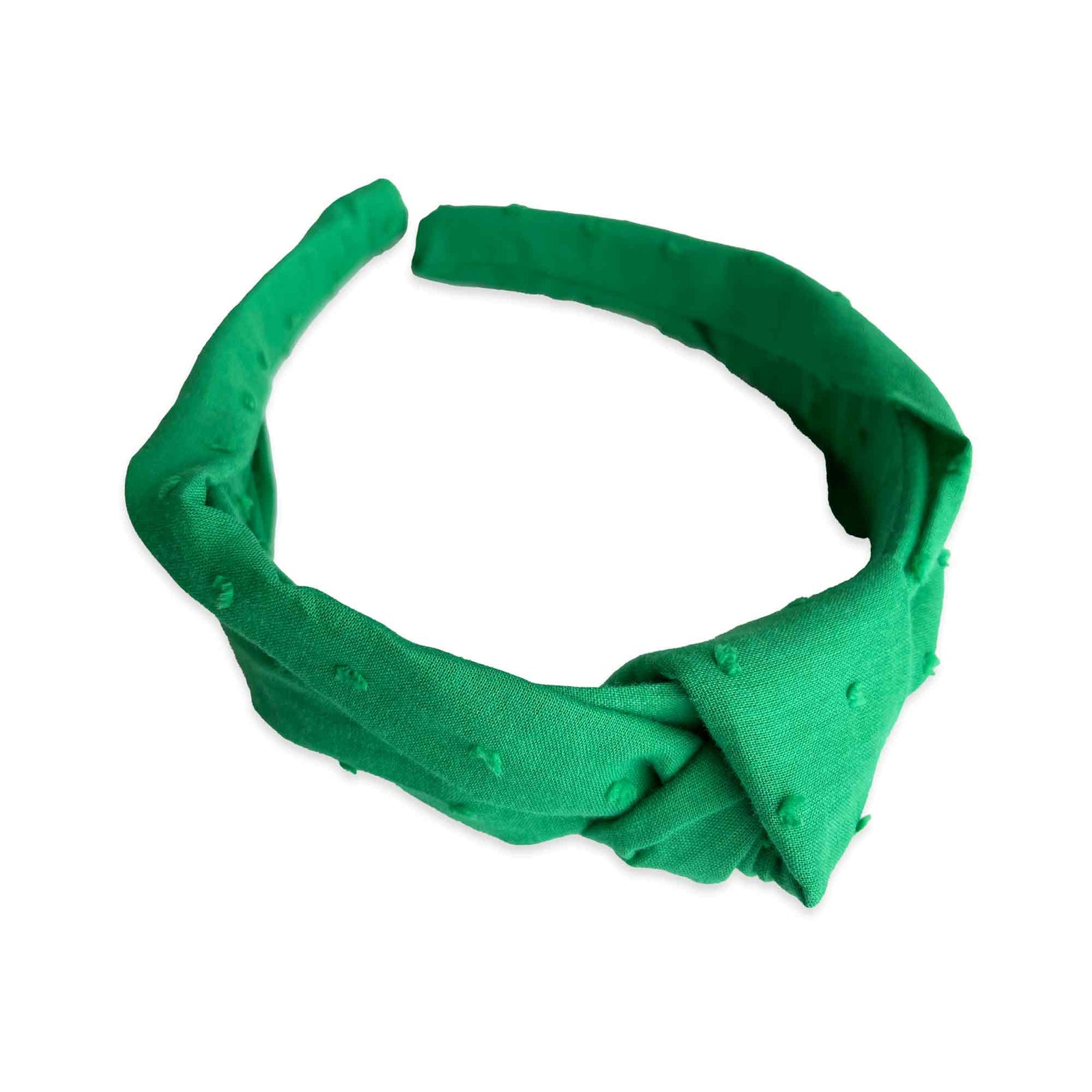 Swiss Dot Knotted Headband | Moss Green