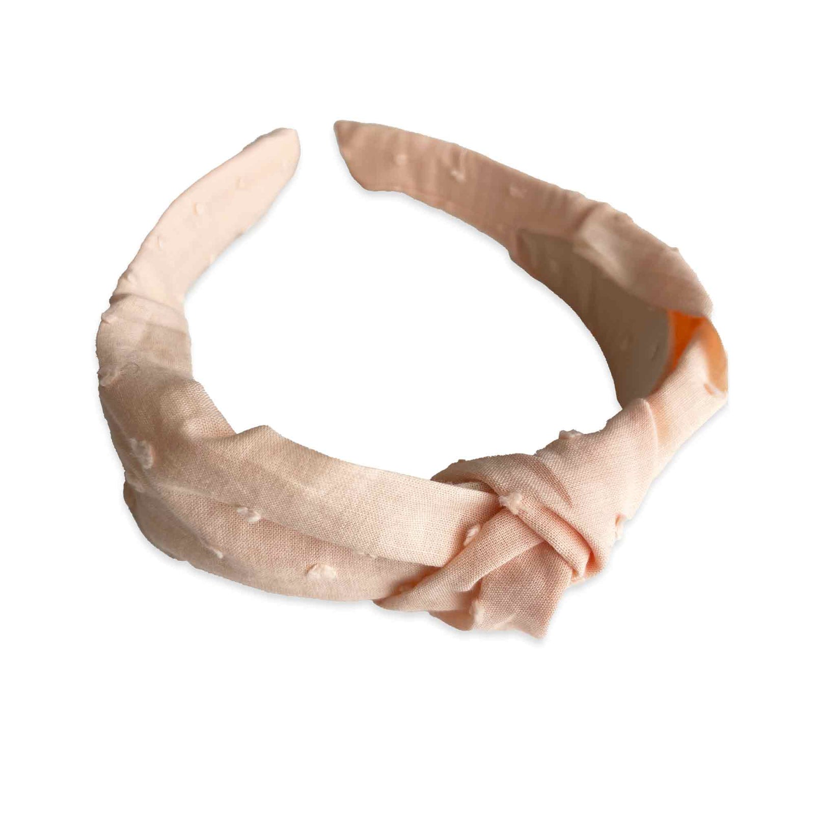 Swiss Dot Knotted Headband | Peach