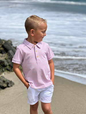 Starboard Polo Shirt | Pink Lilac Stripe
