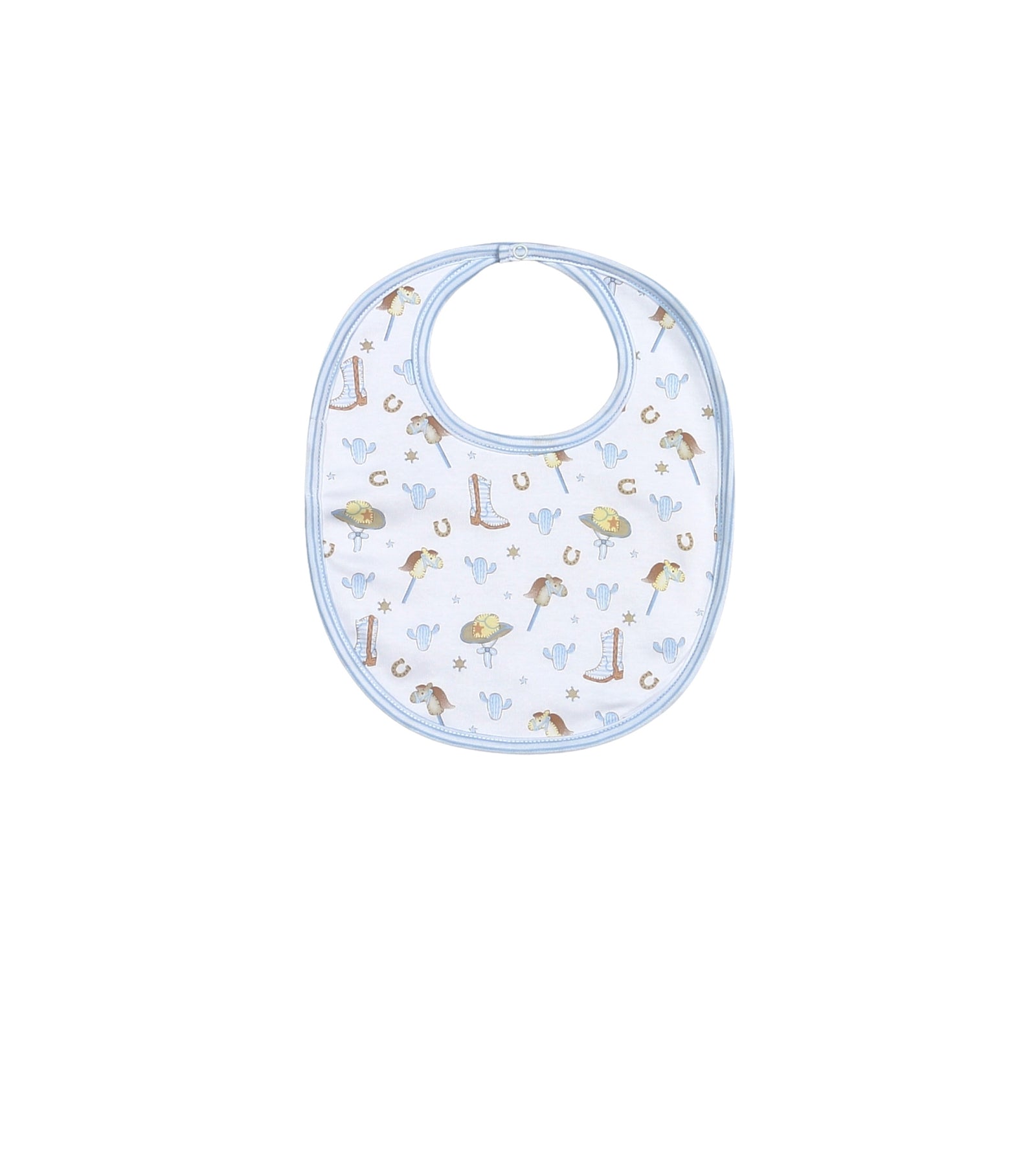 Howdy Baby Blue Pima Bib