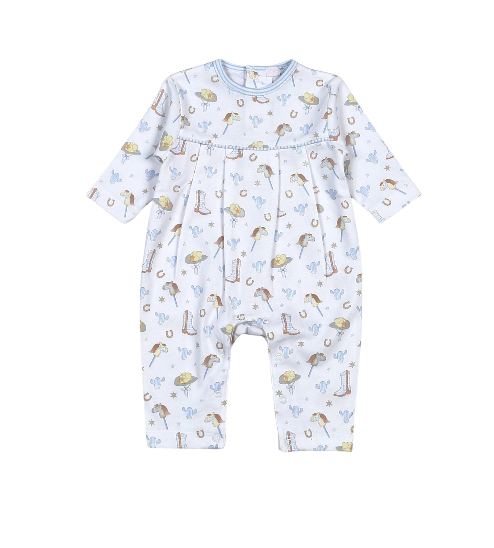 Howdy Baby Blue Pima Romper