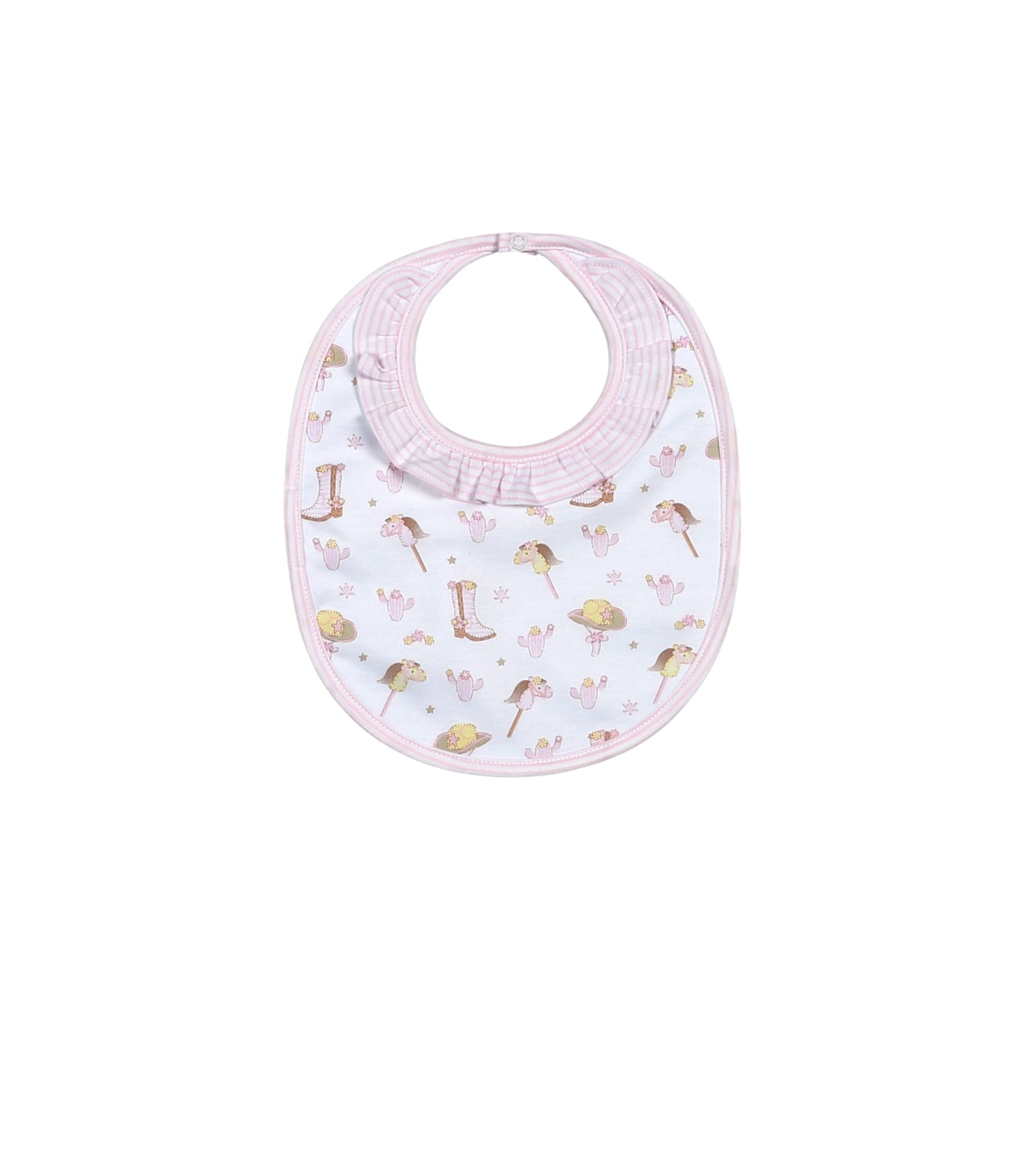Howdy Baby Pink Pima Bib