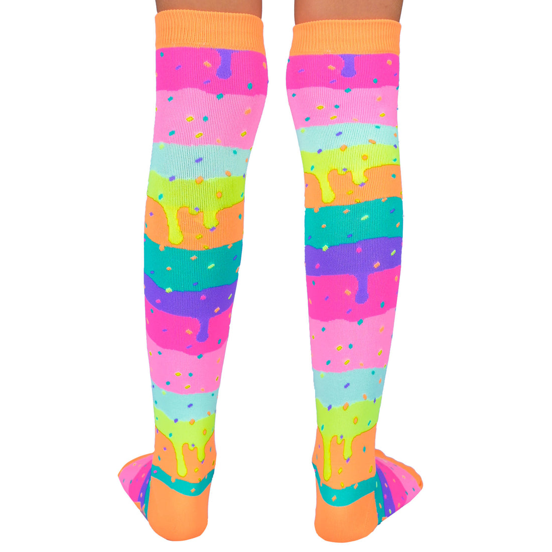 Ice Cream Crazy Socks with Rainbow Pom Poms