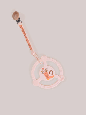 Bloomin' Boot Silicone Teether Ring with Detachable Clip