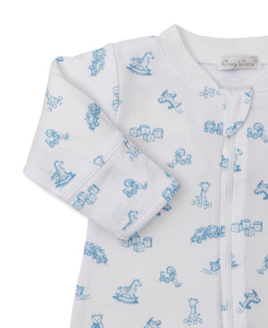 Blue Vintage Toy Treasures Zip Footie