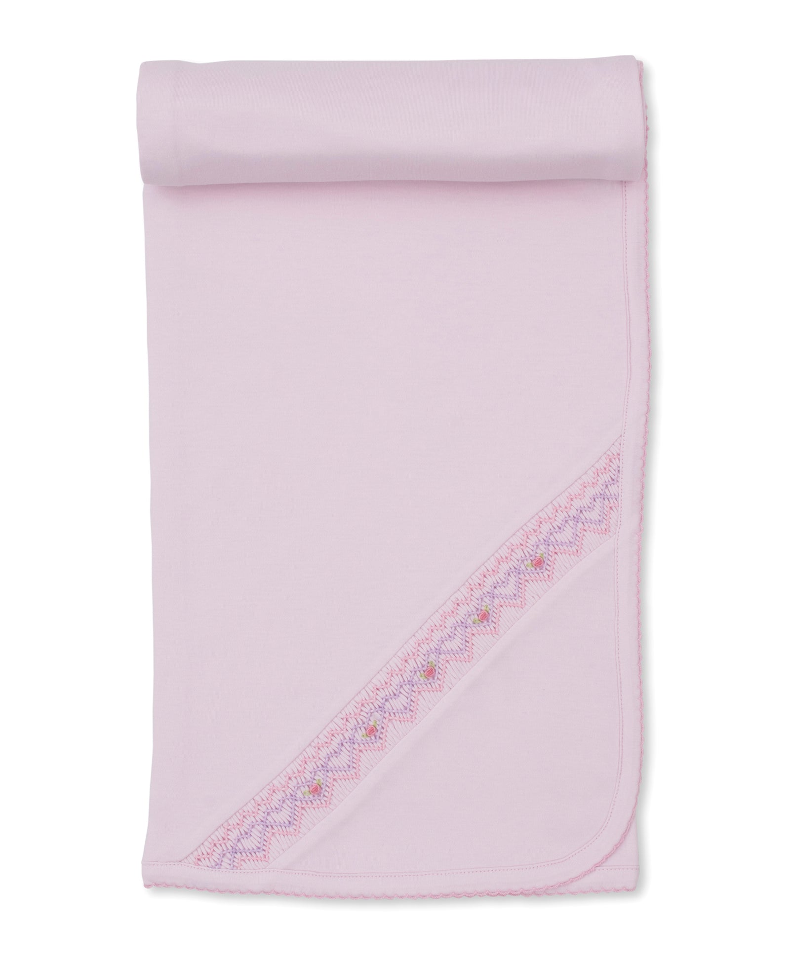 CLB Summer Bishop Pink Baby Blanket with Hand Smocking