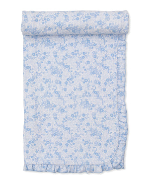 Old English Roses Blue Blanket