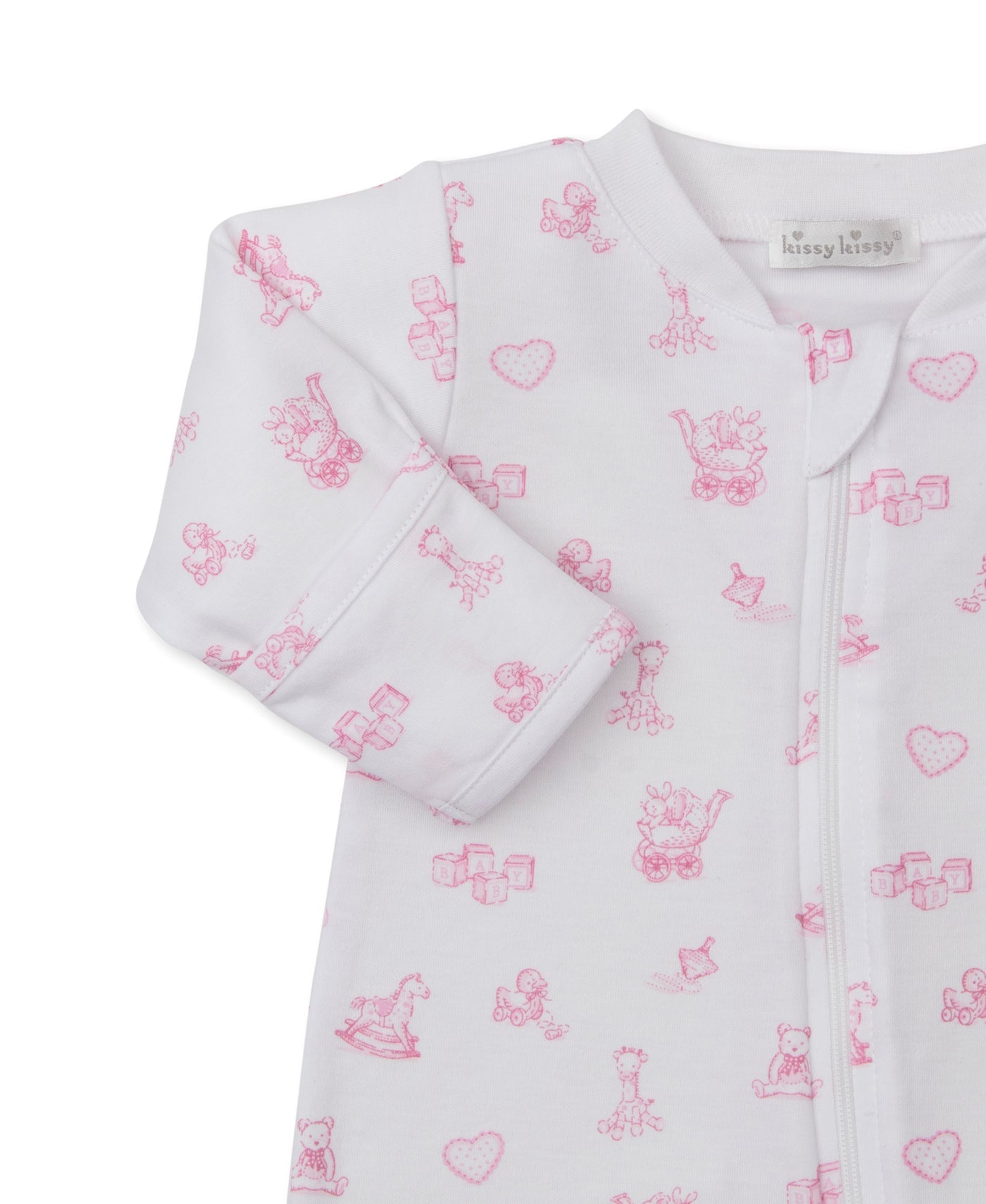 Pink Vintage Toy Treasures Zip Footie