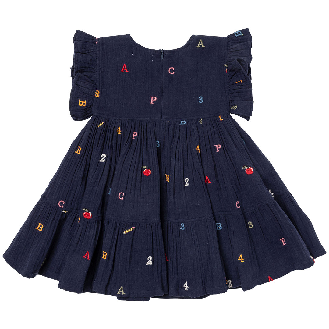 Girls Kit Dress | Alphabet Embroidery