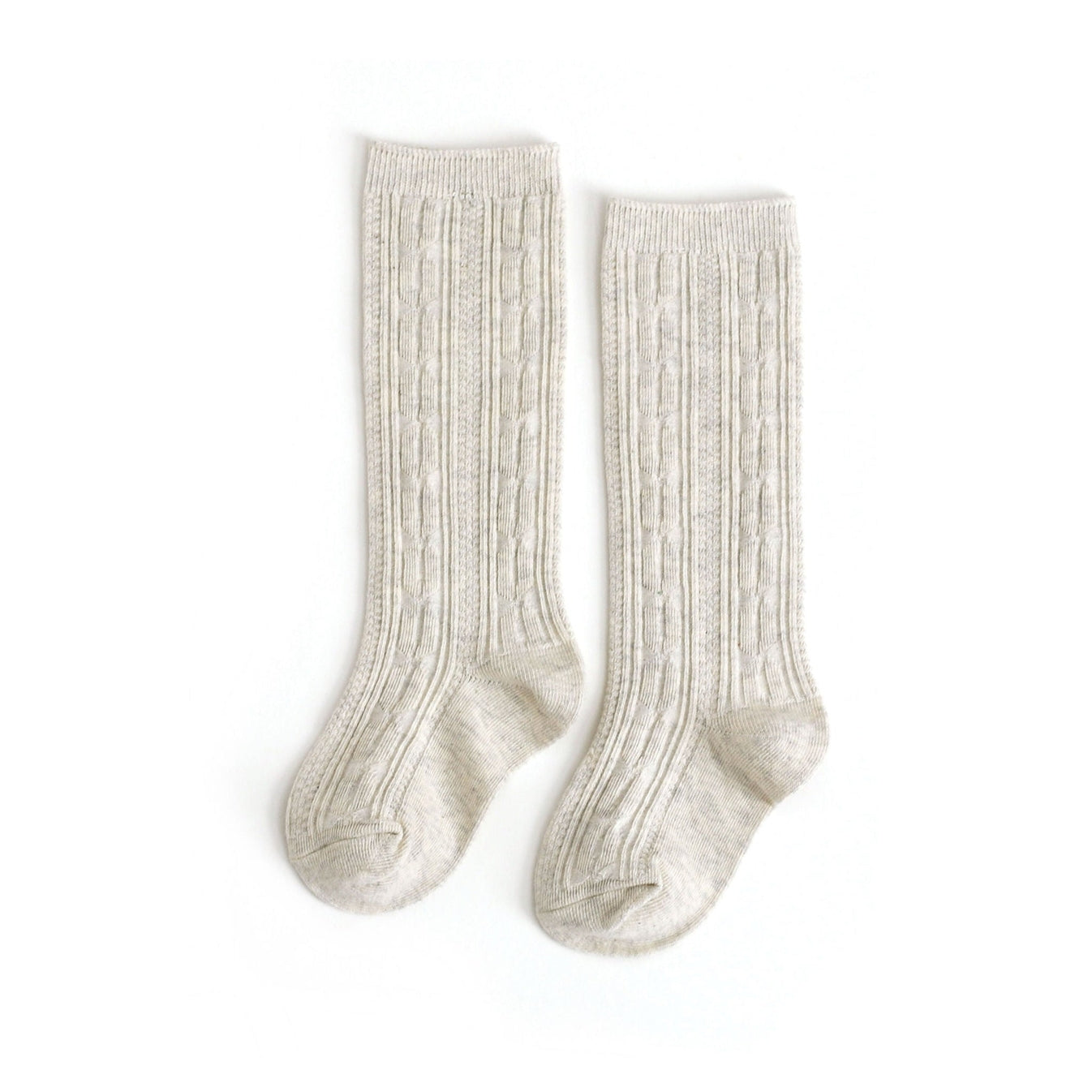 Cable Knit Knee High Socks | Heathered Ivory