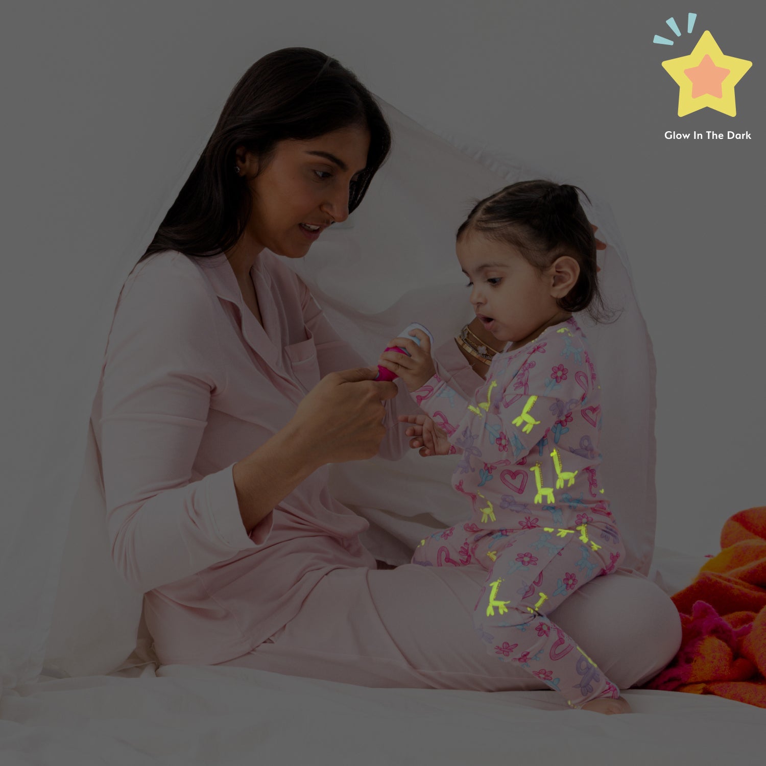 Pink Party Animals Glow in the Dark Modal Magnetic Convertible Coverall