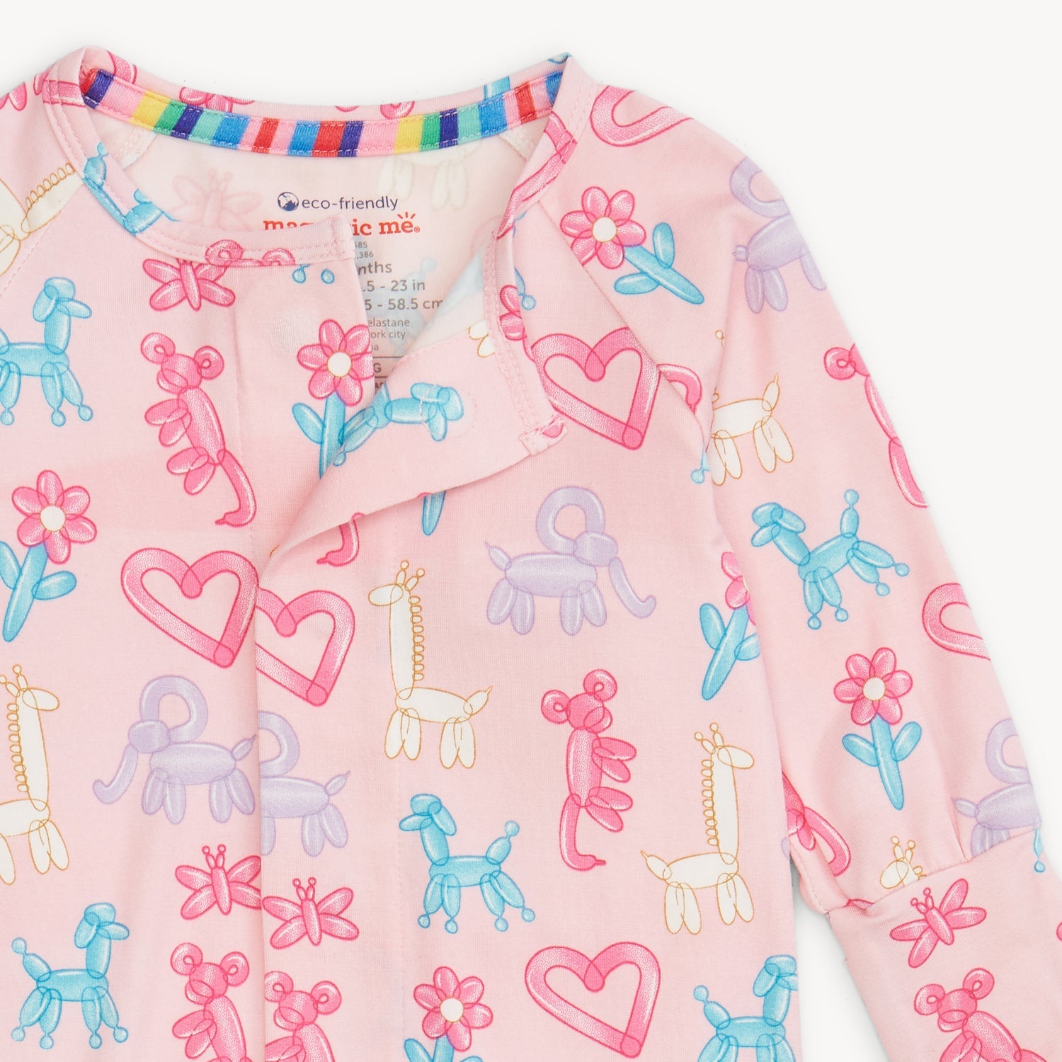 Pink Party Animals Glow in the Dark Modal Magnetic Convertible Coverall