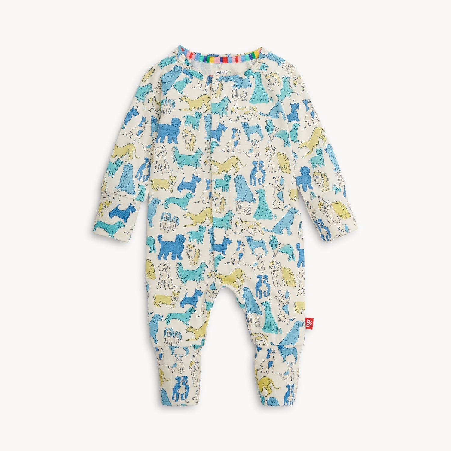 It's A Paw-ty Blue Modal Magnetic Right-Fit Footie or Coverall