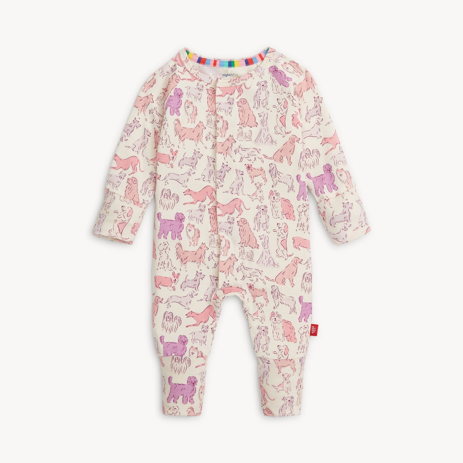 It's A Paw-ty Pink Modal Magnetic Right-Fit Footie or Coverall