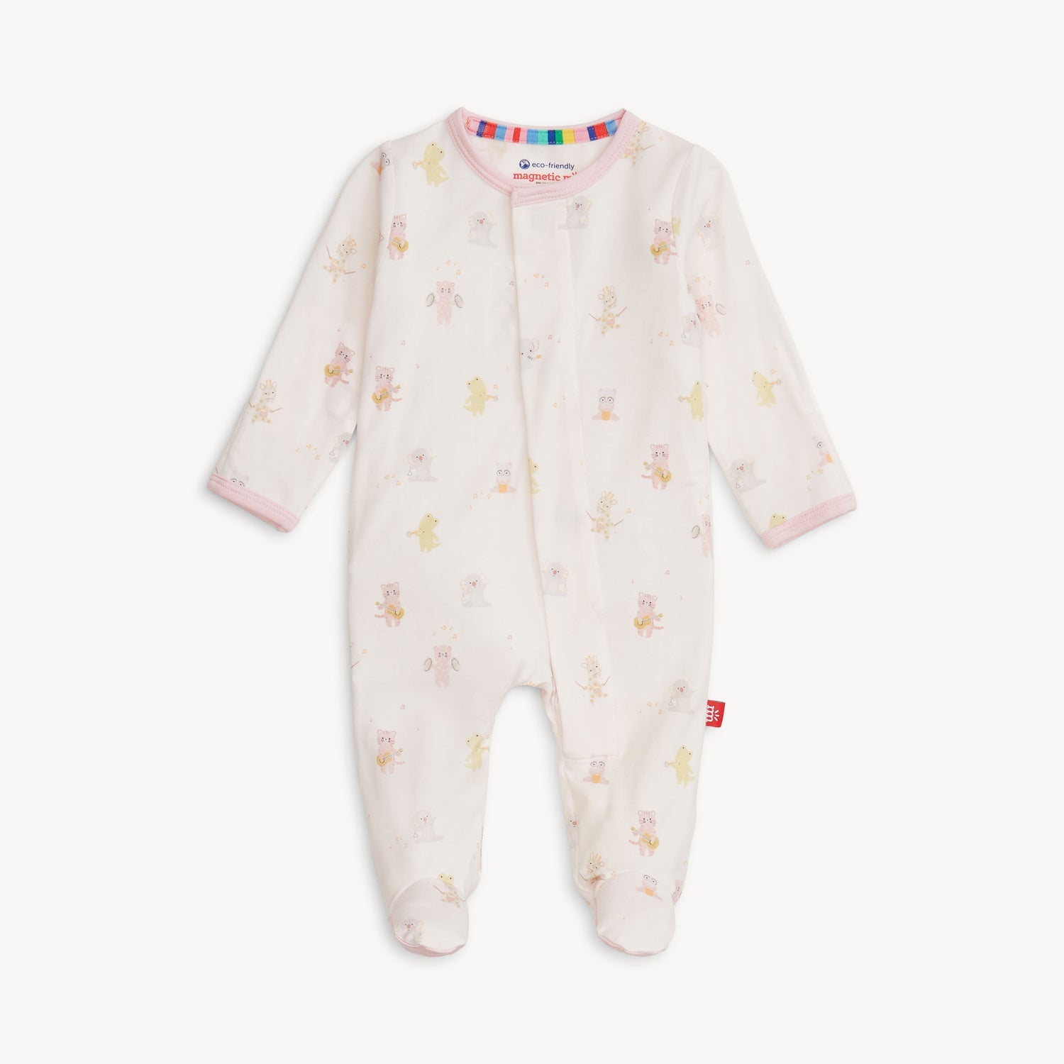 Baby Beats Pink Modal Magnetic Footie