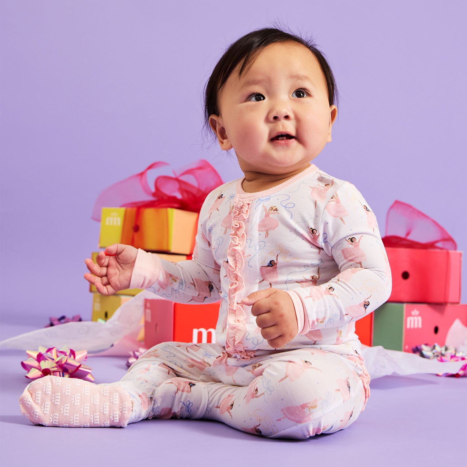 Pretty Plies Modal Magnetic Ruffle Footie or Coverall