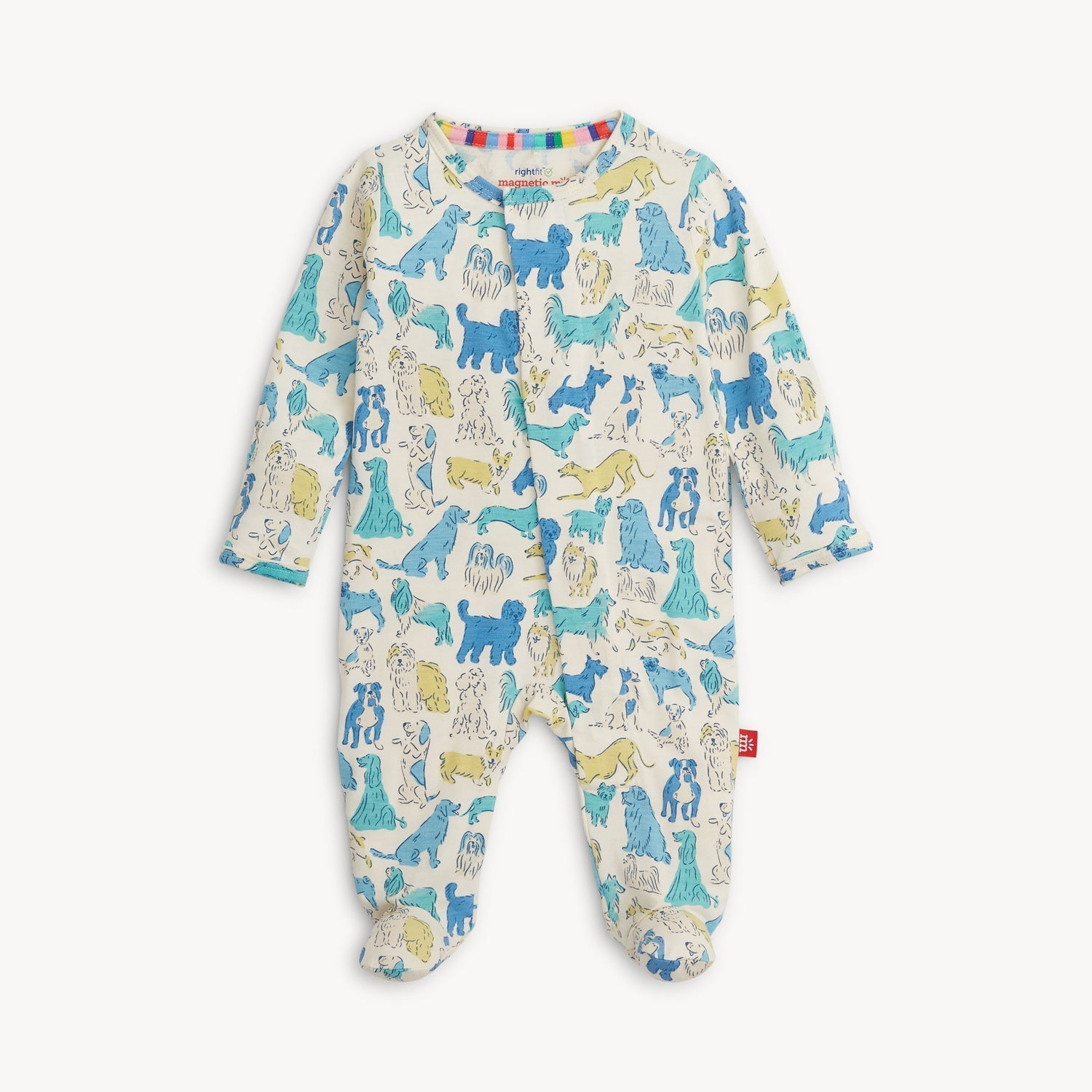 It's A Paw-ty Blue Modal Magnetic Right-Fit Footie or Coverall