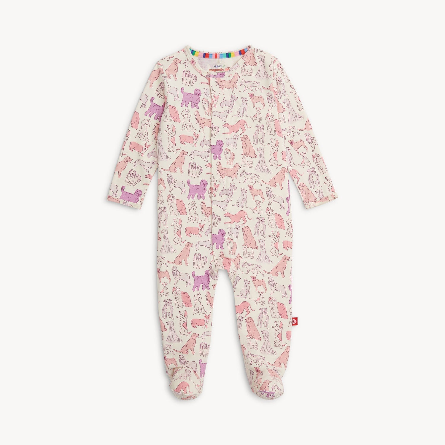 It's A Paw-ty Pink Modal Magnetic Right-Fit Footie or Coverall