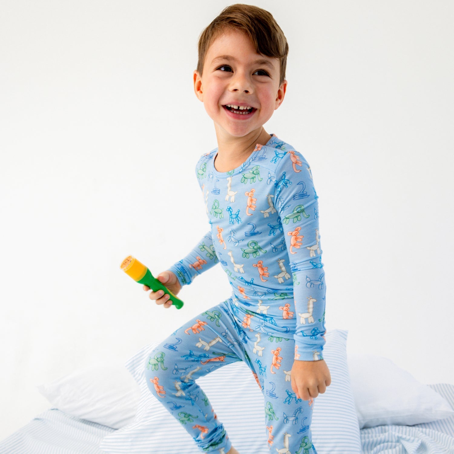 Blue Party Animals Glow in the Dark Modal Magnetic Pajama Set