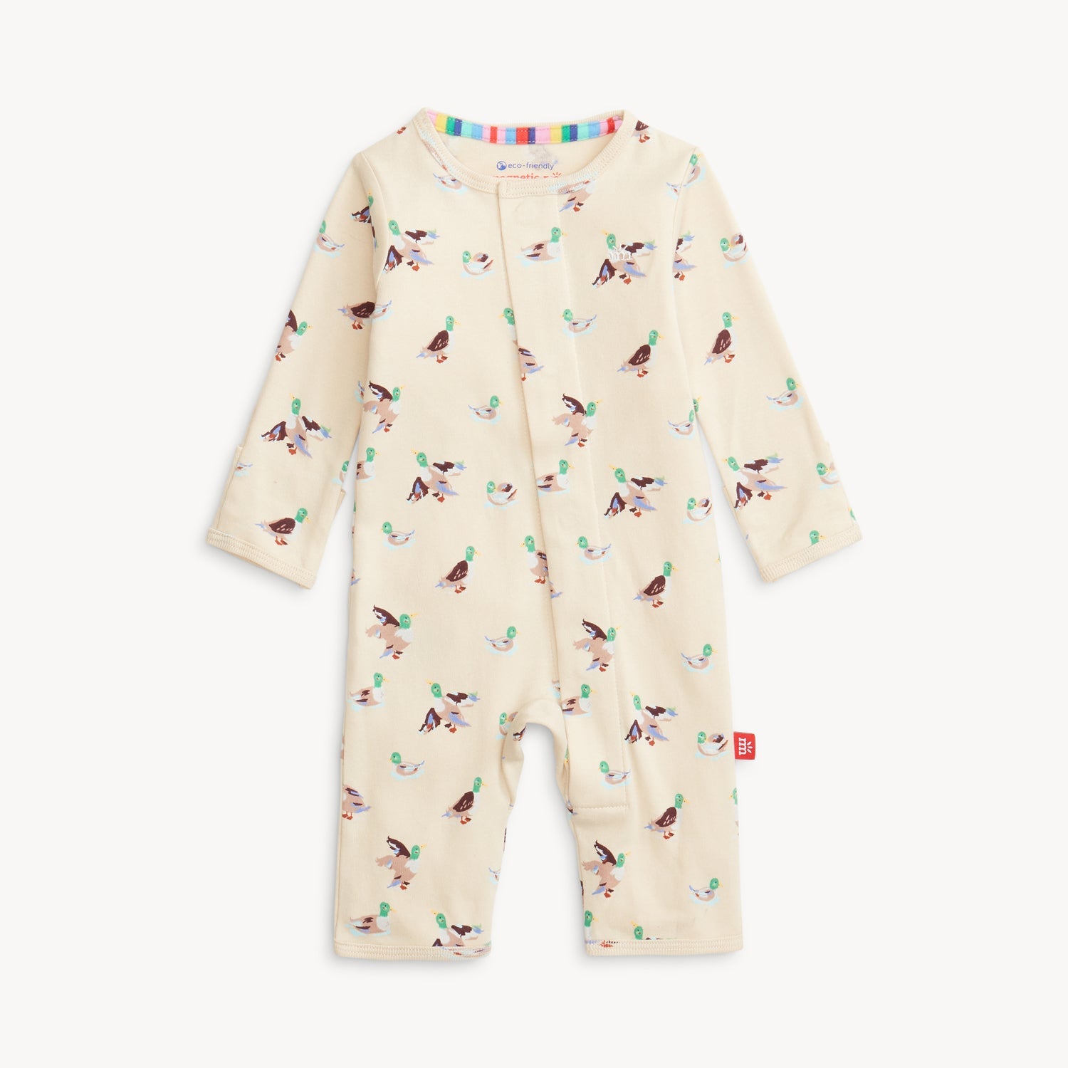 Quack Me Up Organic Cotton Magnetic Footie or Coverall