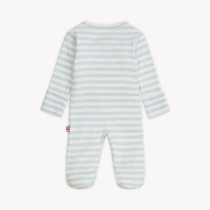 Blue Stripe Organic Cotton Magnetic Footie