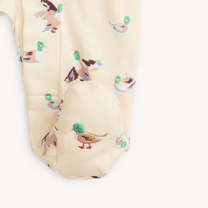 Quack Me Up Organic Cotton Magnetic Footie or Coverall