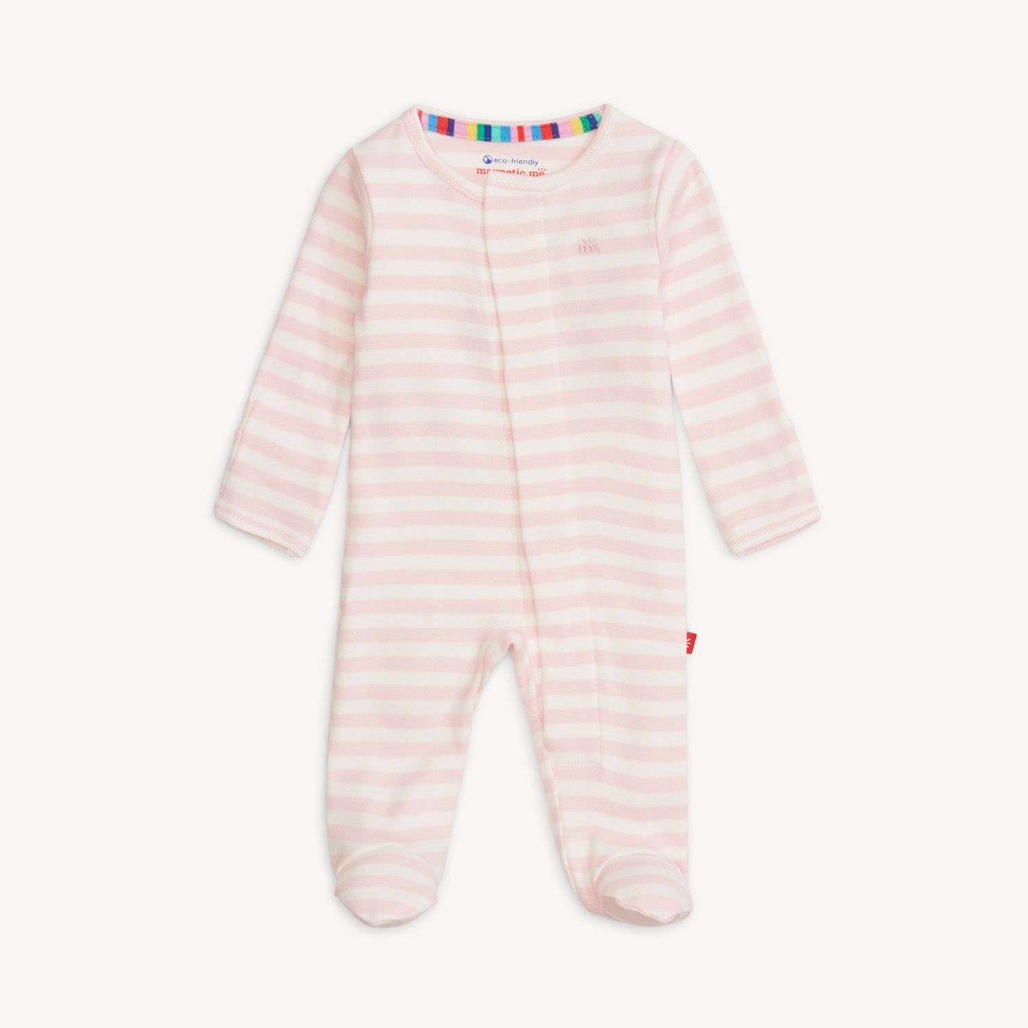 Pink Stripe Organic Cotton Magnetic Footie