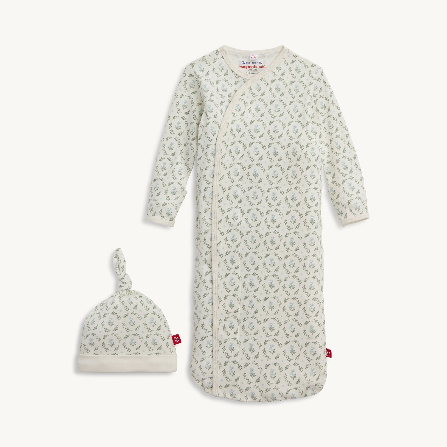 Eloise Organic Cotton Magnetic Gown + Hat Set