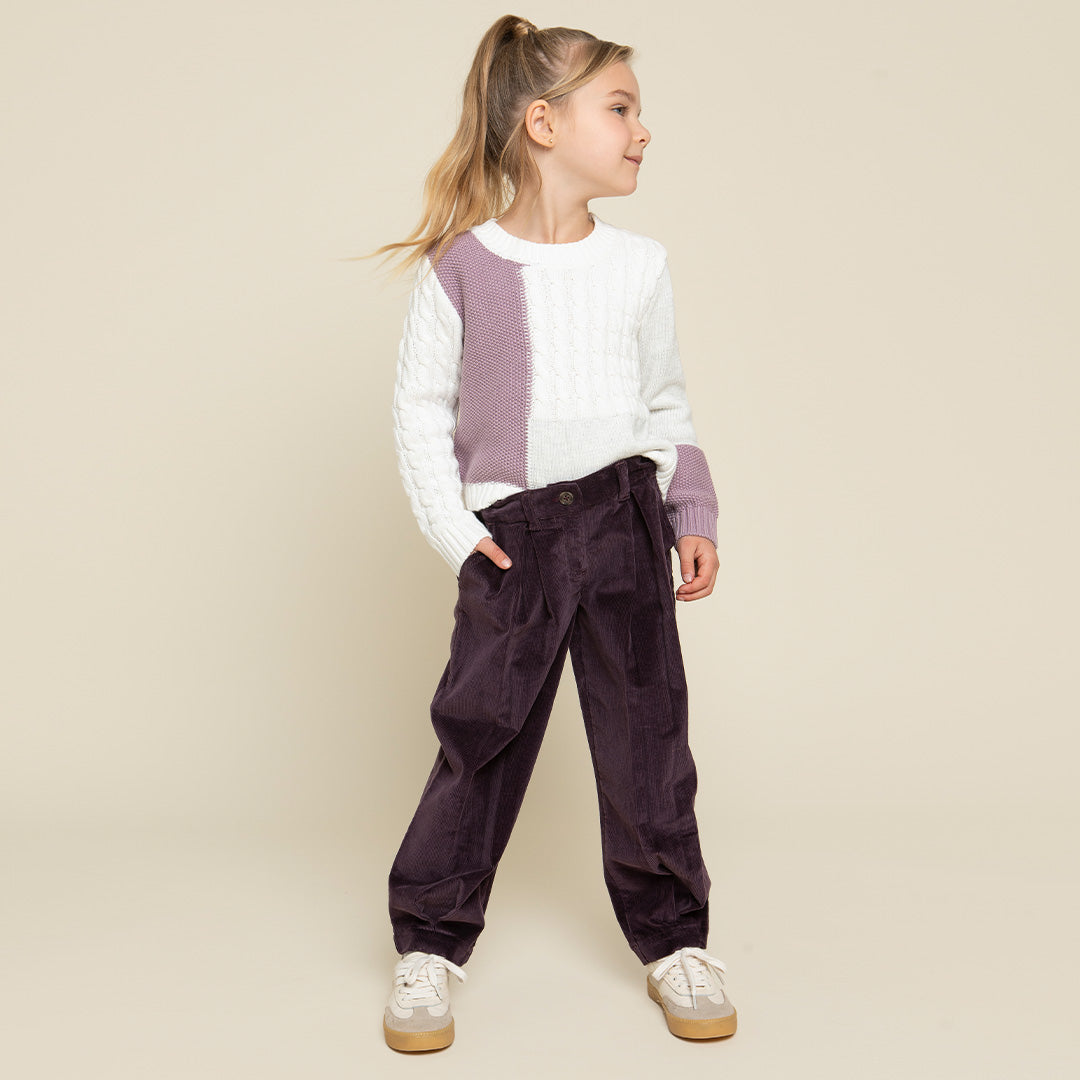 Elderberry Color Block Knit Sweater