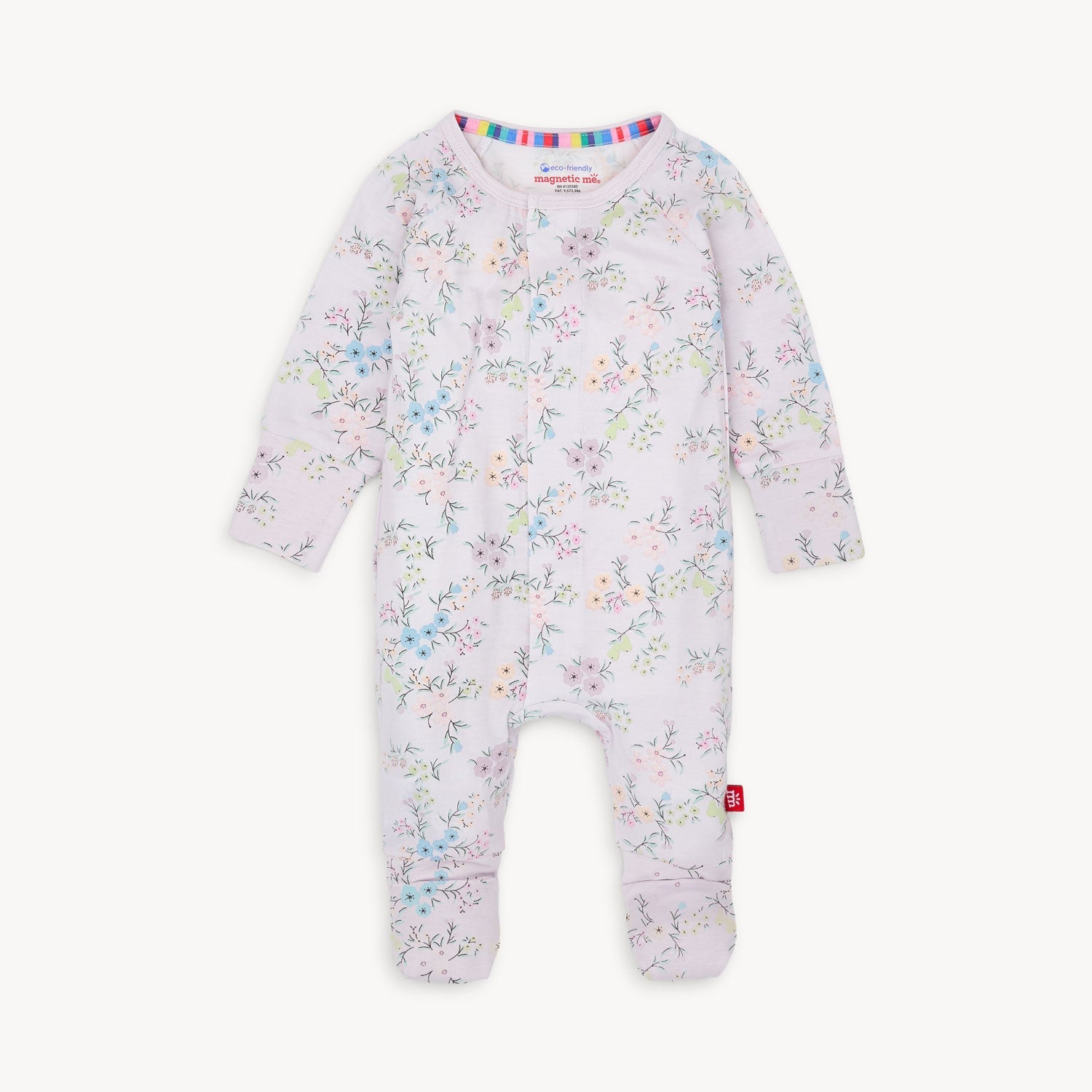 Emily Floral Modal Magnetic Footie with Ruffles