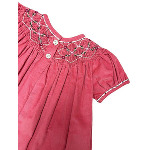 Isabella Hand Smocked Corduroy Bishop Bloomer Set