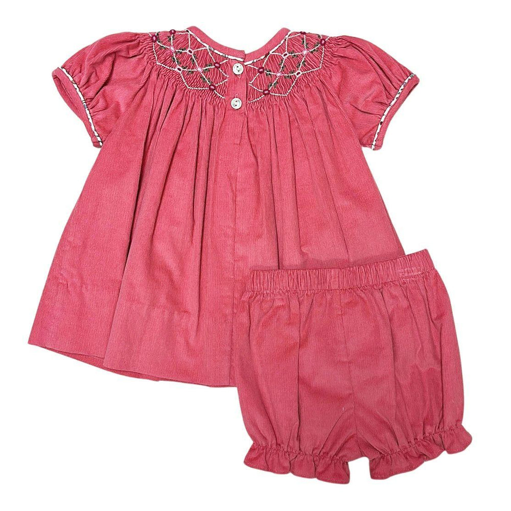 Isabella Hand Smocked Corduroy Bishop Bloomer Set