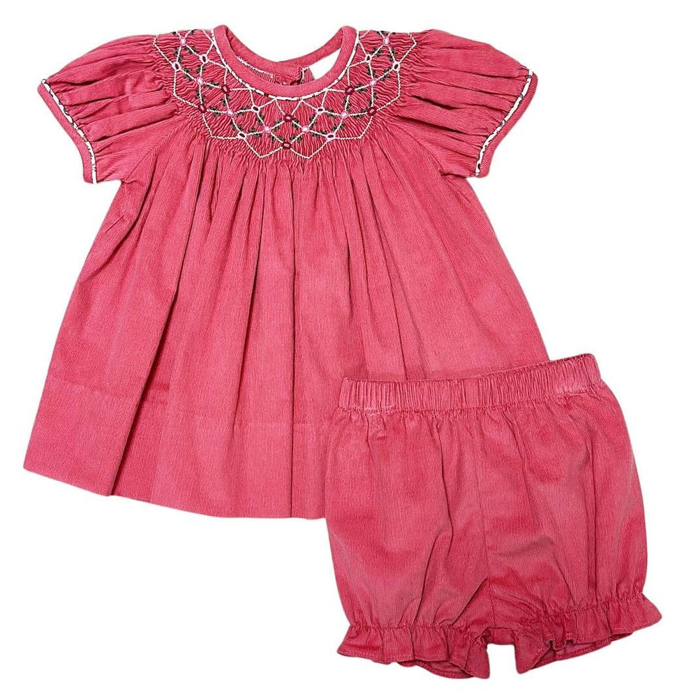Isabella Hand Smocked Corduroy Bishop Bloomer Set