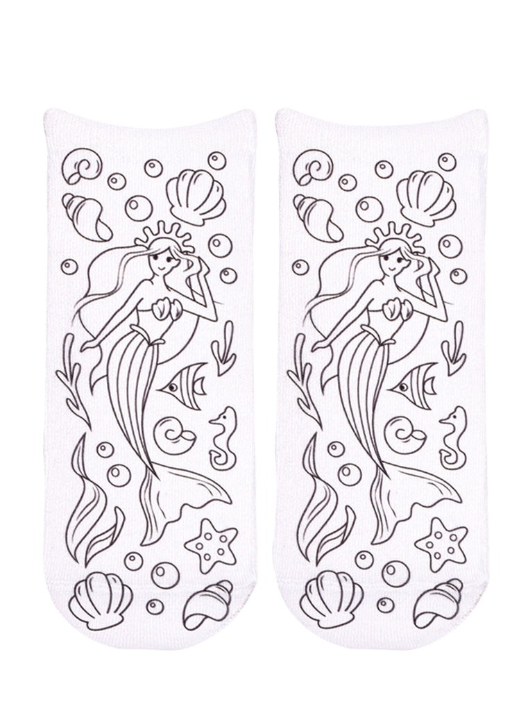 Mermaid Coloring Ankle Socks