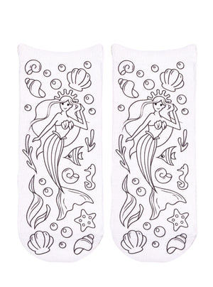 Mermaid Coloring Ankle Socks