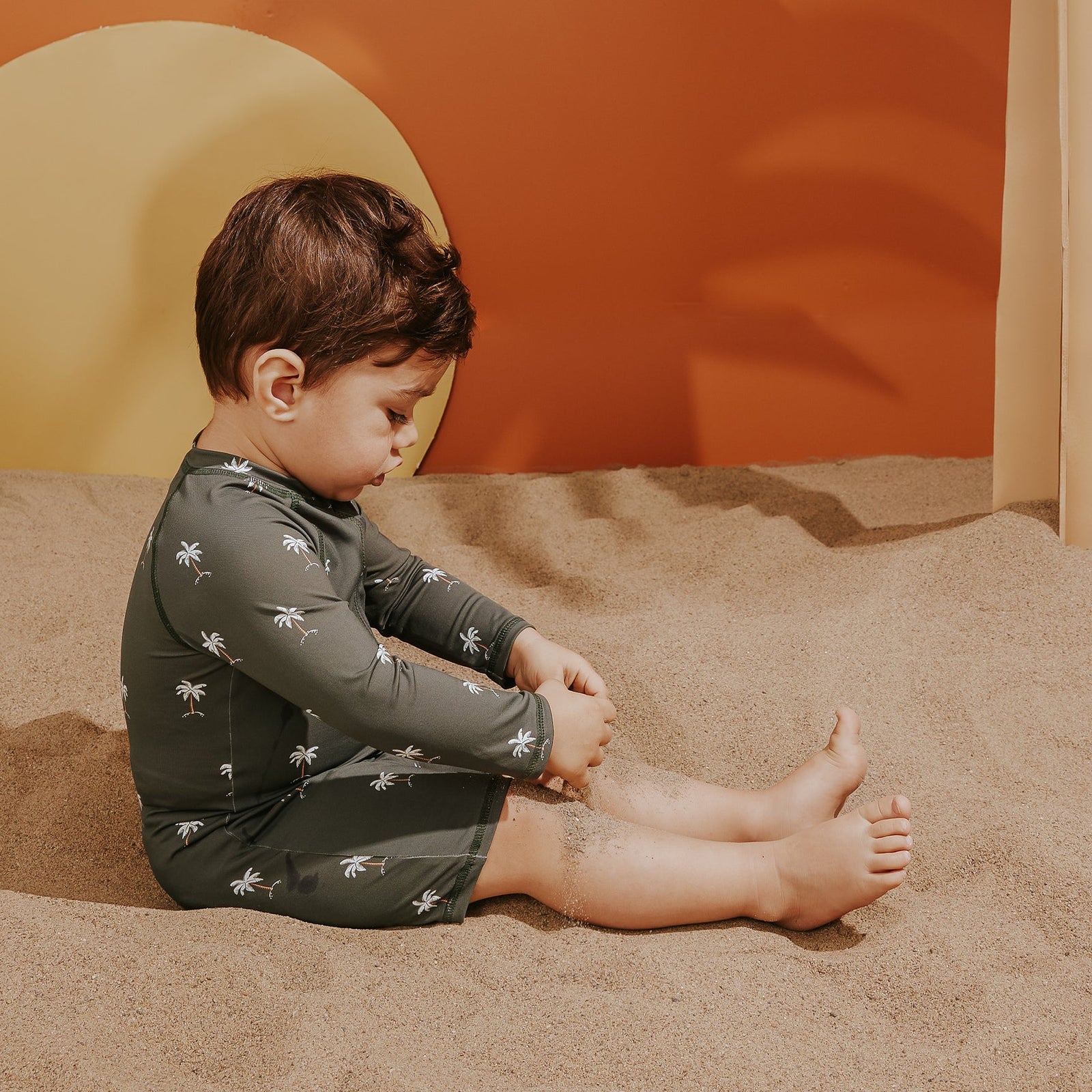 Palm Trees Swim Romper | Forest