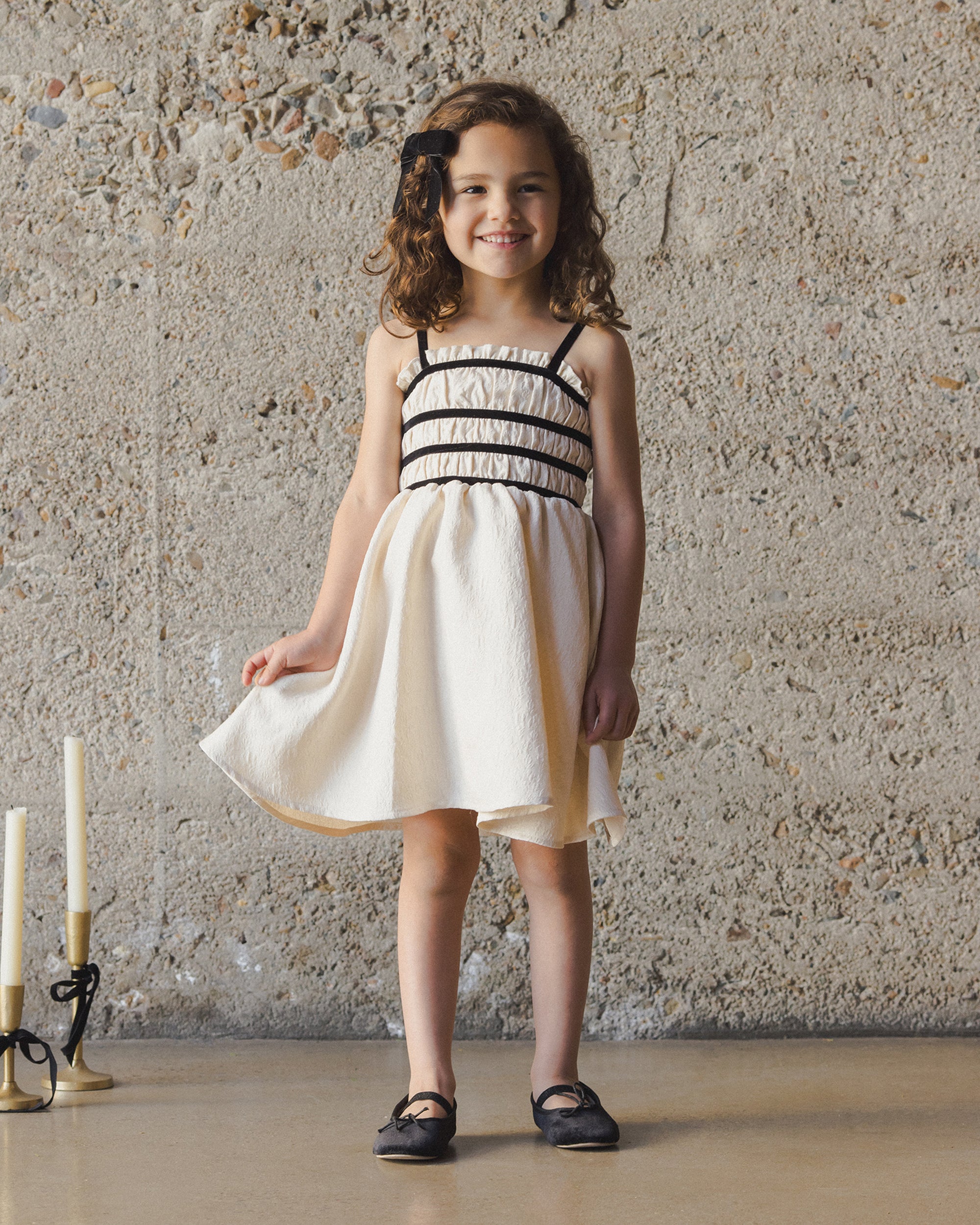Annabelle Dress | Metallic Ivory