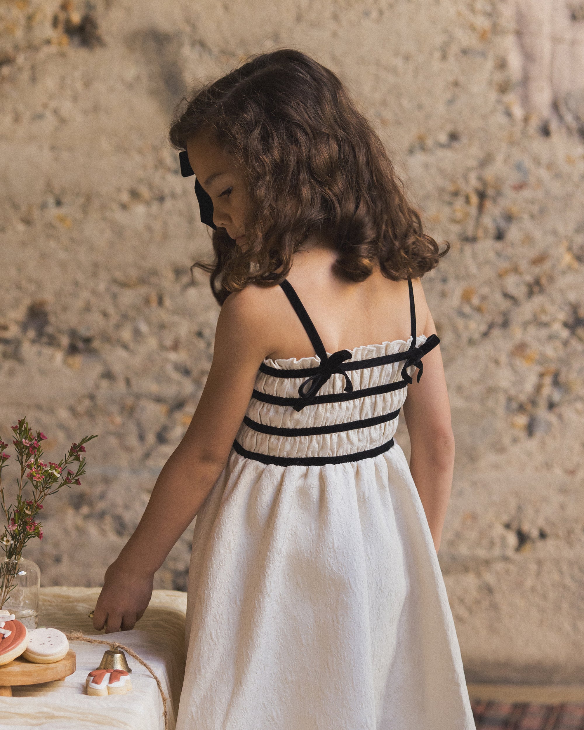 Annabelle Dress | Metallic Ivory