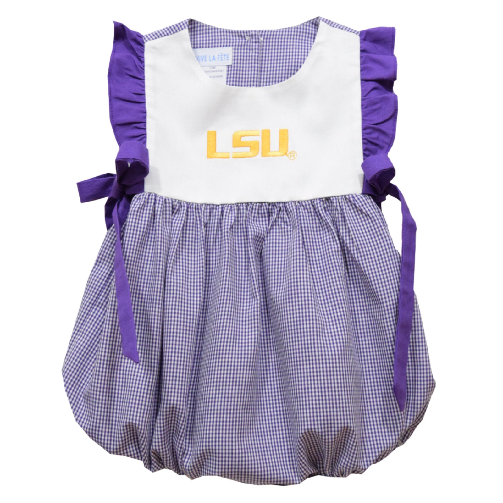 LSU Tigers Embroidered Gingham Bubble