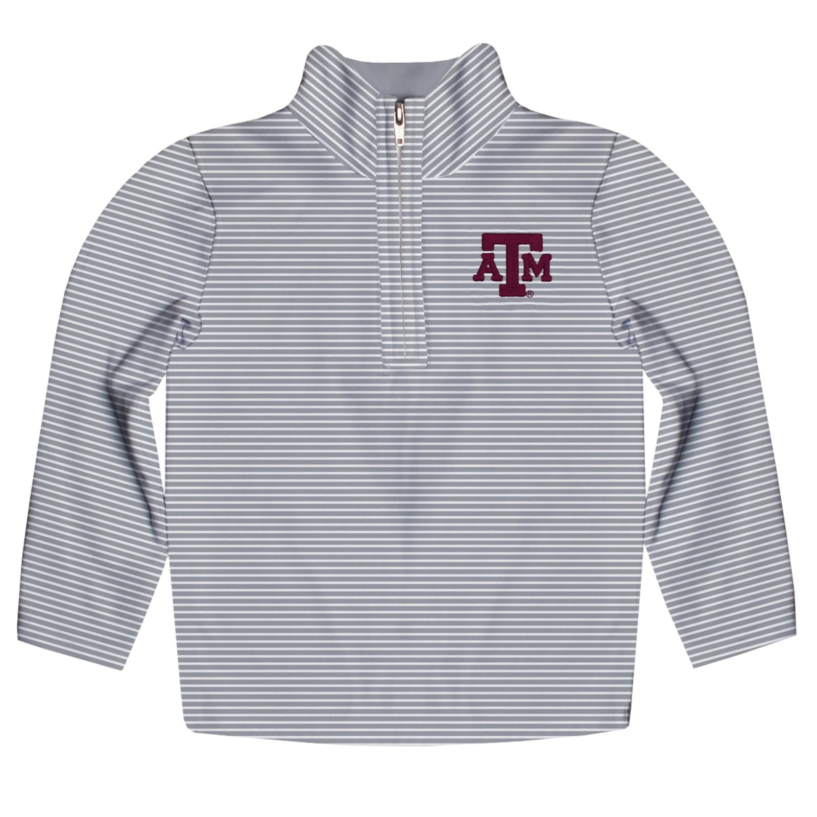Texas A&M Aggies Grey Stripes Quarter Zip Pullover