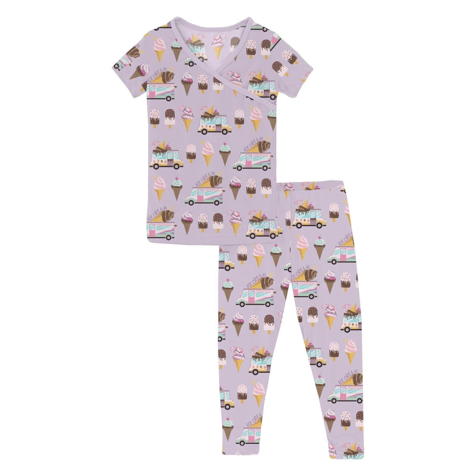 Print Short Sleeve Kimono Pajama Set | Thistle Ice Cream Truck