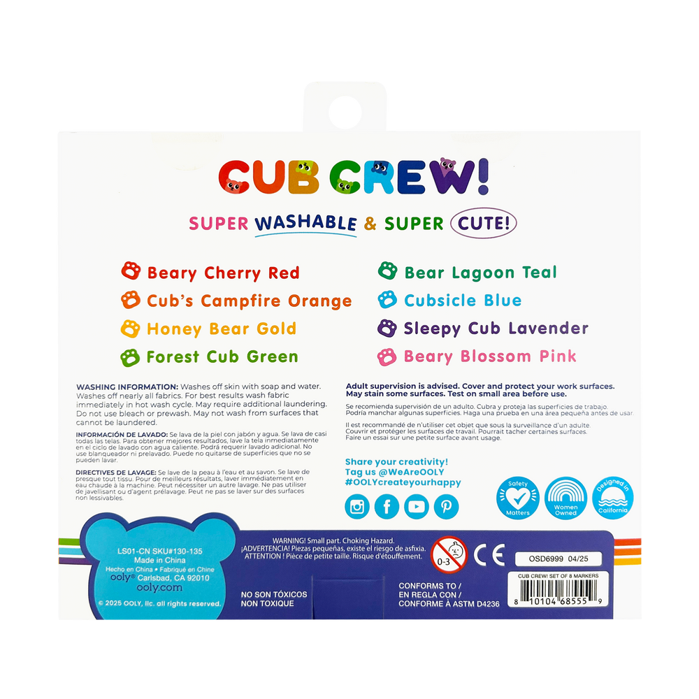 Cub Crew Washable Markers | Set of 8