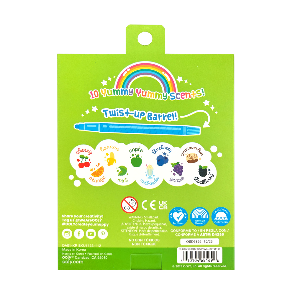 Yummy Yummy Sweet Scents Twist-Up Crayons | Set of 10