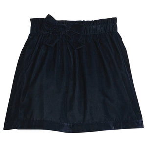 Paperbag Bow Skirt | Navy Velvet