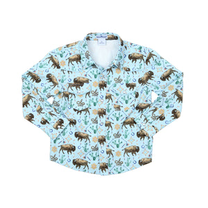 Long Sleeve Pearl Snap Shirt | Western Buffalo