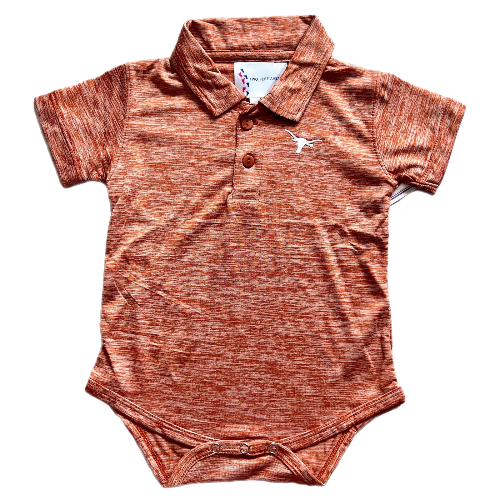 Space Dye Golf Polo Bodysuit or Shirt | Texas Burnt Orange