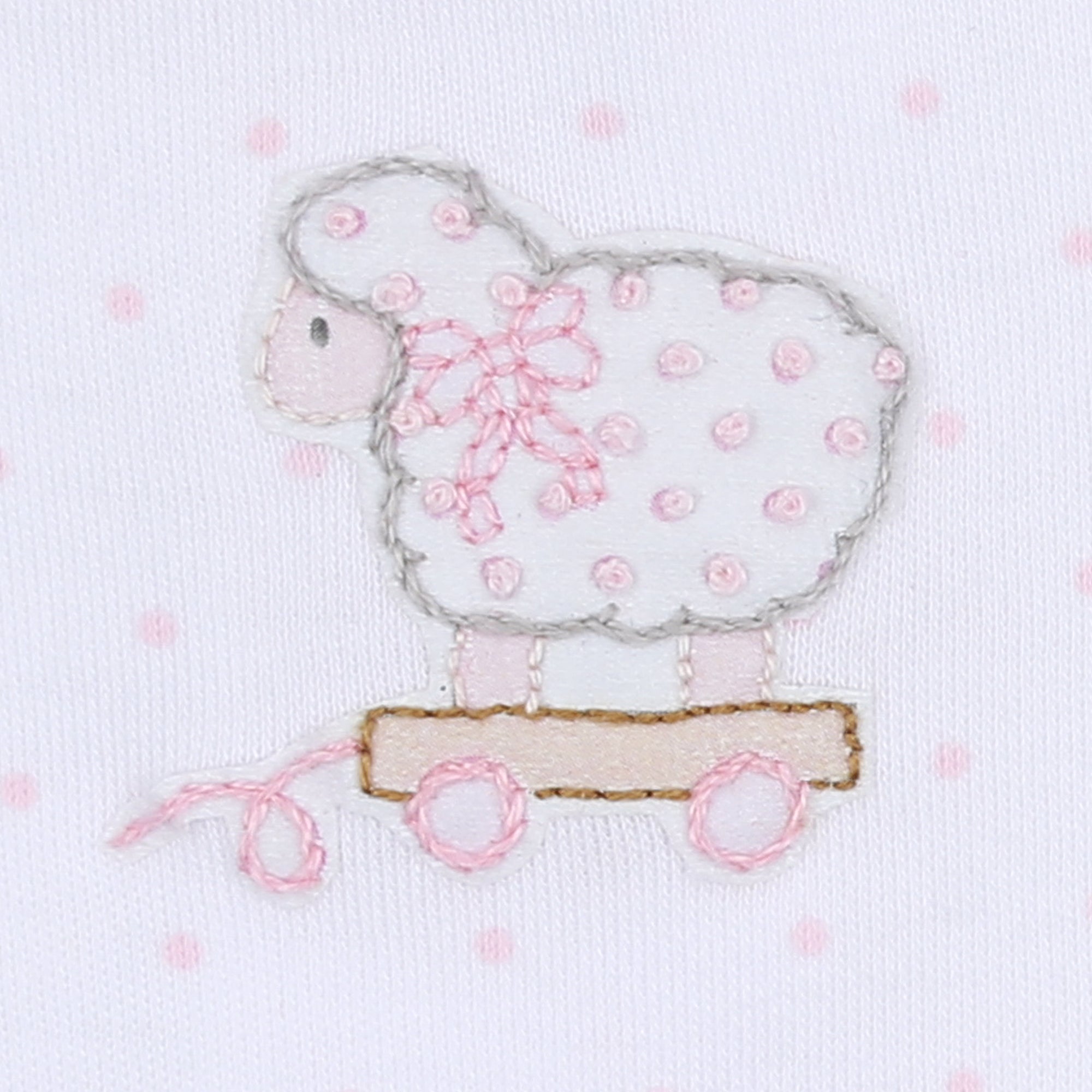 Darling Lambs Embroidered Receiving Blanket | Pink