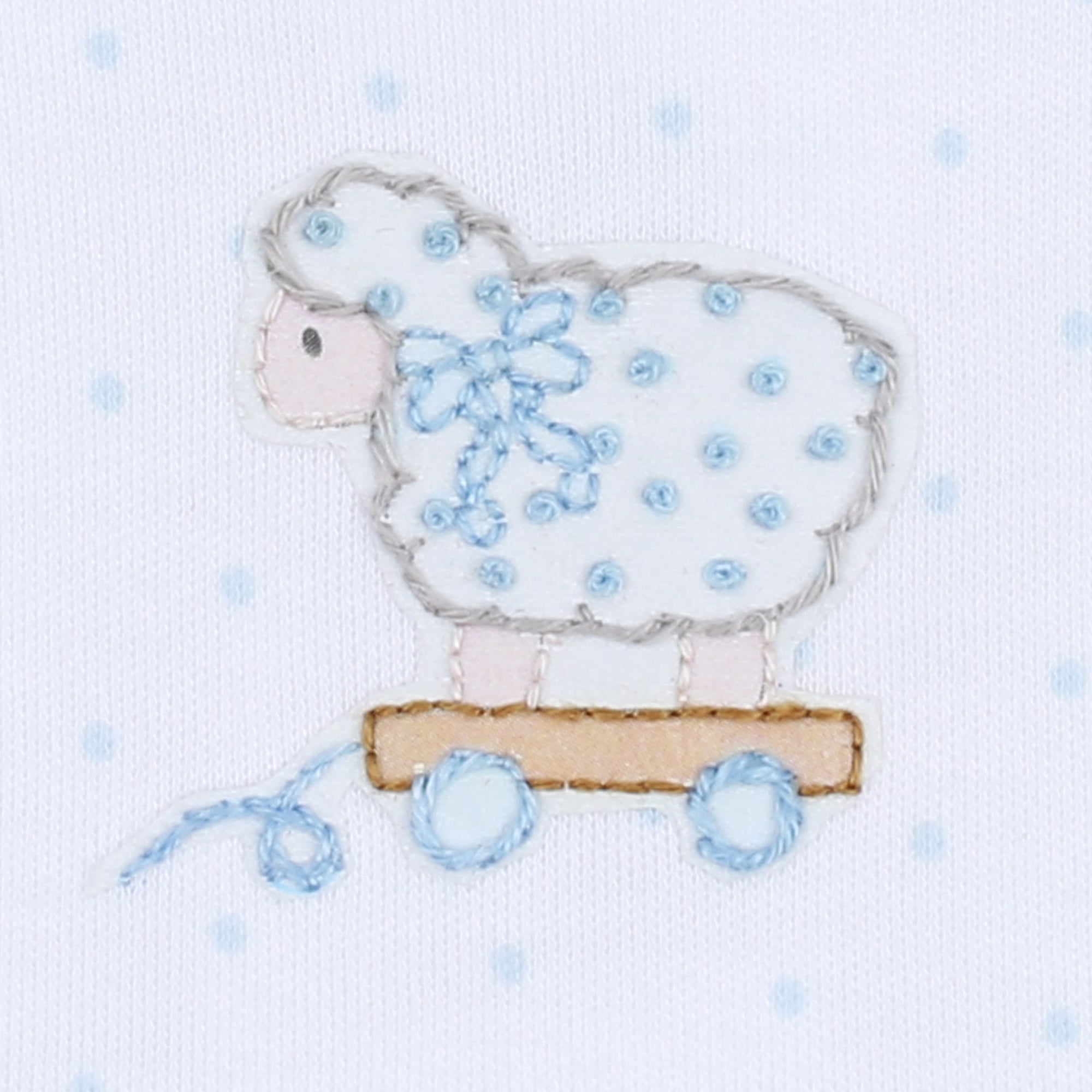 Darling Lambs Embroidered Receiving Blanket | Blue