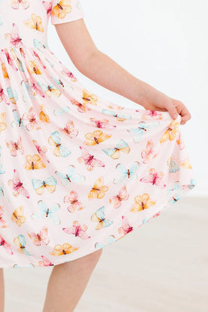 Butterfly Kisses Short Sleeve Twirl Dress