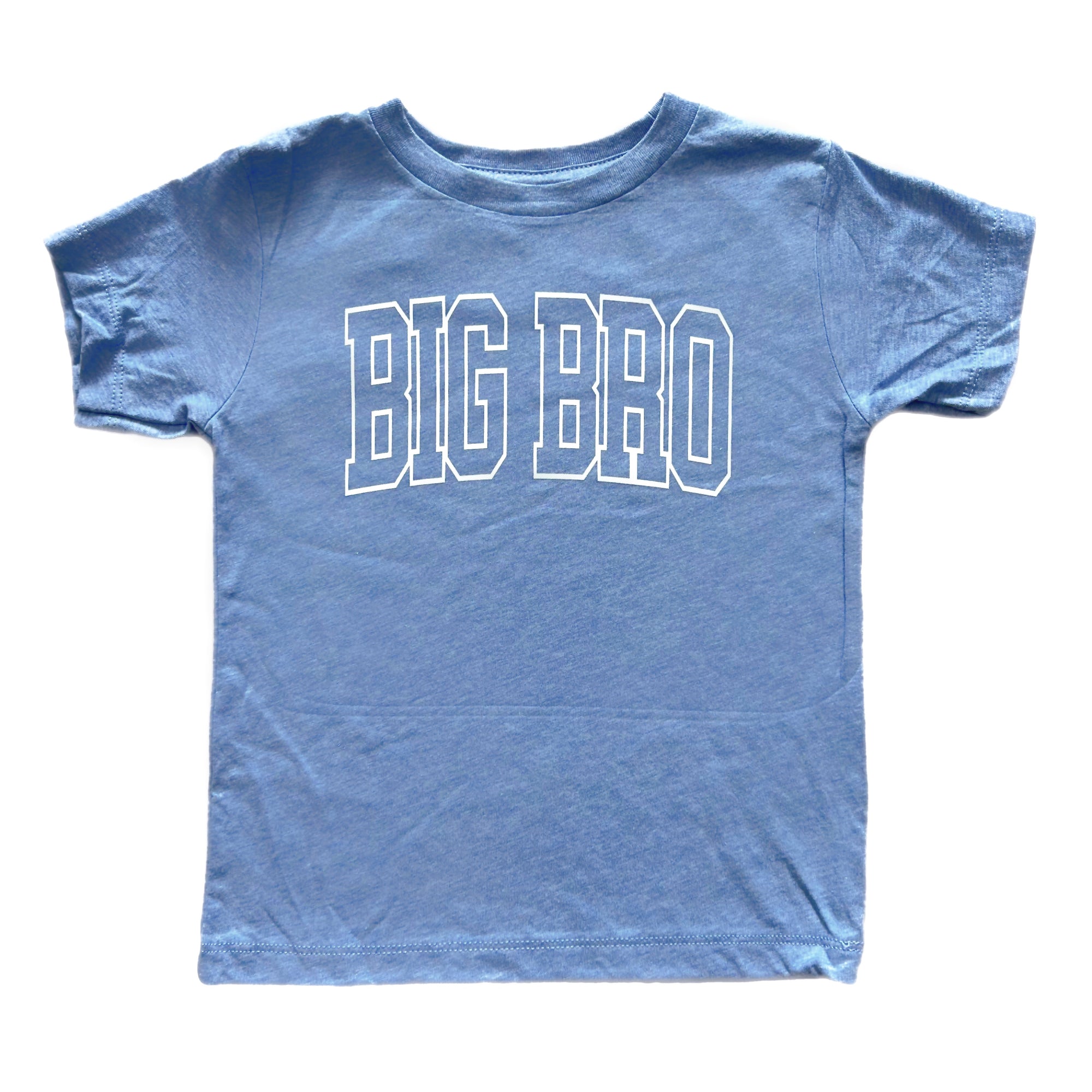 Big Bro Varsity Letters Organic Tee | Heathered Blue
